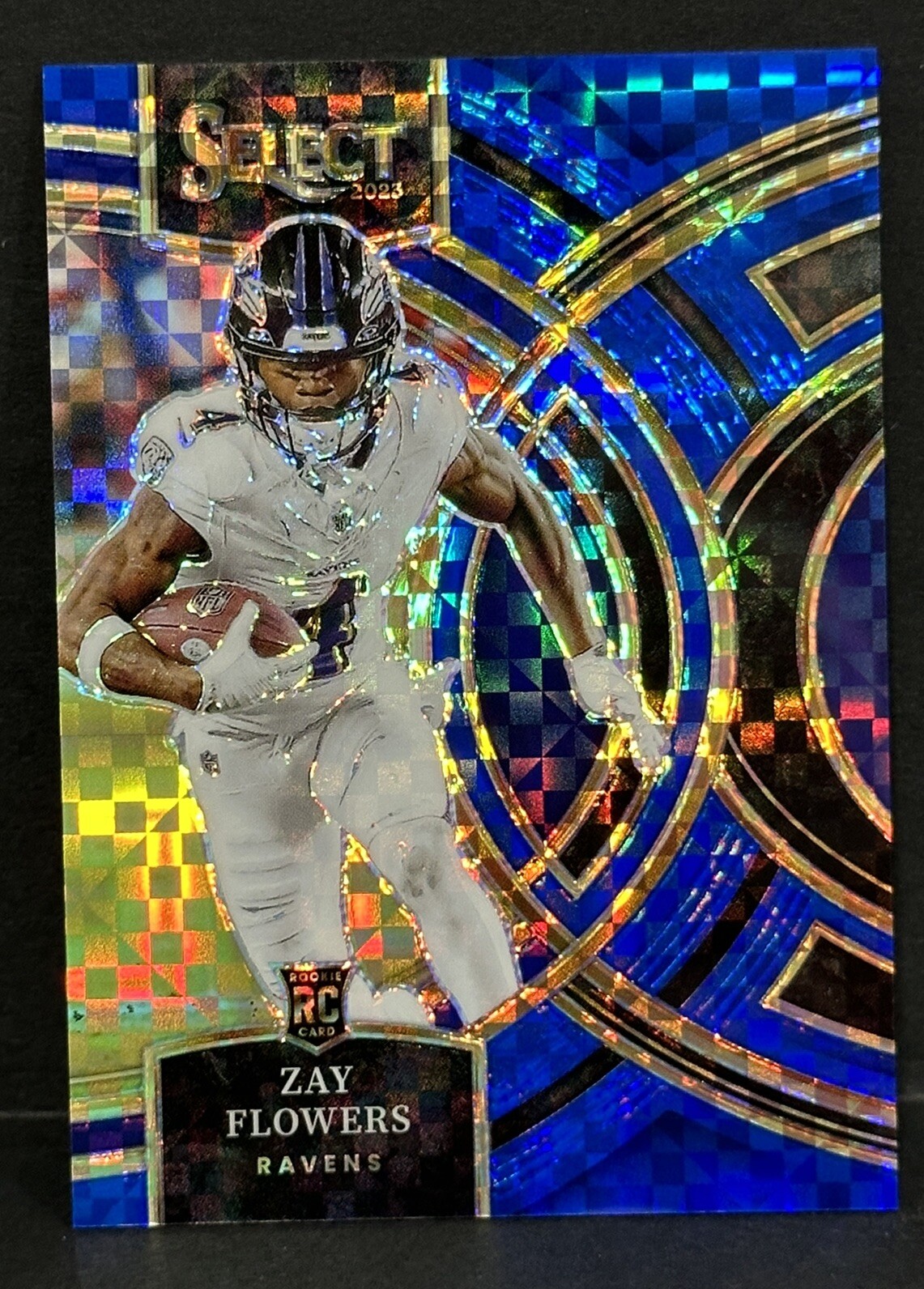 2023 Panini Select Football Ravens RC Zay Flowers Premier Blue Prizm /149