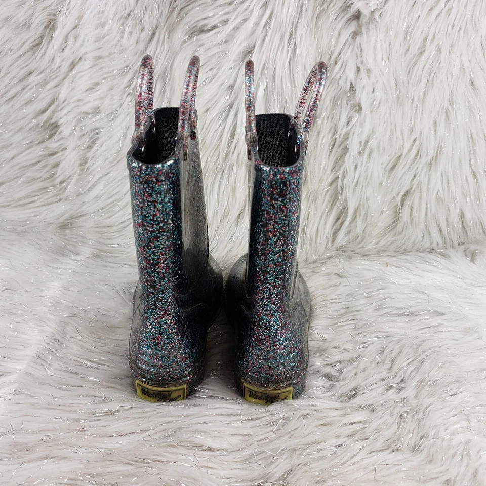 Botas de lluvia impermeables sin cordones negras brillantes Western Chief para niños talla 10 Foto 4 de 4