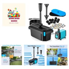 Integrated Pond Filter with Easy Access 40W Pump Fountain Kit - Compact Design