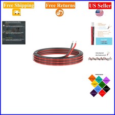 14AWG Silicone Electrical Wire 50ft Black Red, 2 Cores, Flexible