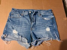Old Navy High Rise OG Straight Distressed Cutoff Denim Shorts Casual Women's 12
