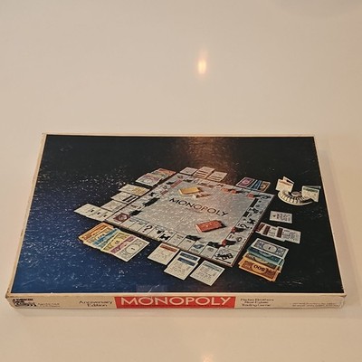 1974 Parker Brothers Monopoly Anniversary Edition Board Game, Extra Tokens