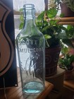 Vintage Scott's Emulsion Cod Liver Oil With Lime and Soda Bottle Aqua Blue Glass — photo 1