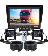 7'' 2CH Backup Camera and Monitor Kit System Back Parking Night Vision Truck RV