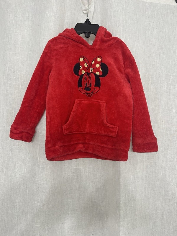 Jumping Beans Minnie Mouse Girls Red Fleece Pullover Hoodie 2T Pockets