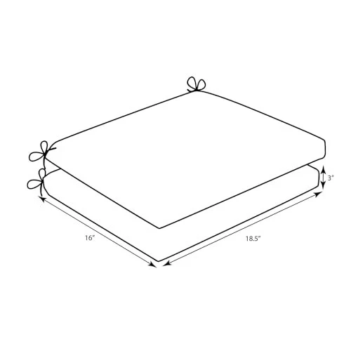 Almofadas de assento quadradas de canto externas/internas com bolinhas pacote preto, 18,5 pol. x 16 pol. - Imagem 3 de 4