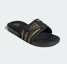 Adidas ADISSAGE Slides - MENs Size 13 NEW In Box FREESHIP Black / Gold EG6517