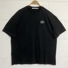 Calvin Klein Jeans T-Shirt L Black Rubber Logo Patch Oversized 100% Cotton