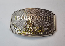 1992 WORLD WAR II USMC IWO JIMA FLAG RAISING BELT BUCKLE MARINE CORPS METAL