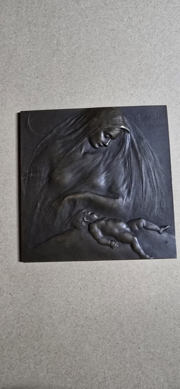 "ADAGIO" Mother 'Mary' and Baby  Bronze Plate  Stefan Schwartz Austria