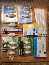 Huge Light Bulb Lot Mixed Brands Sylvania Philips EcoSmart LED CFL Untested Asis