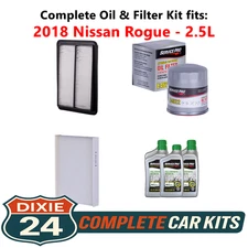 2018 Nissan Rogue 2.5L Complete Air, Oil & Cabin Filter Kit (0W-20)