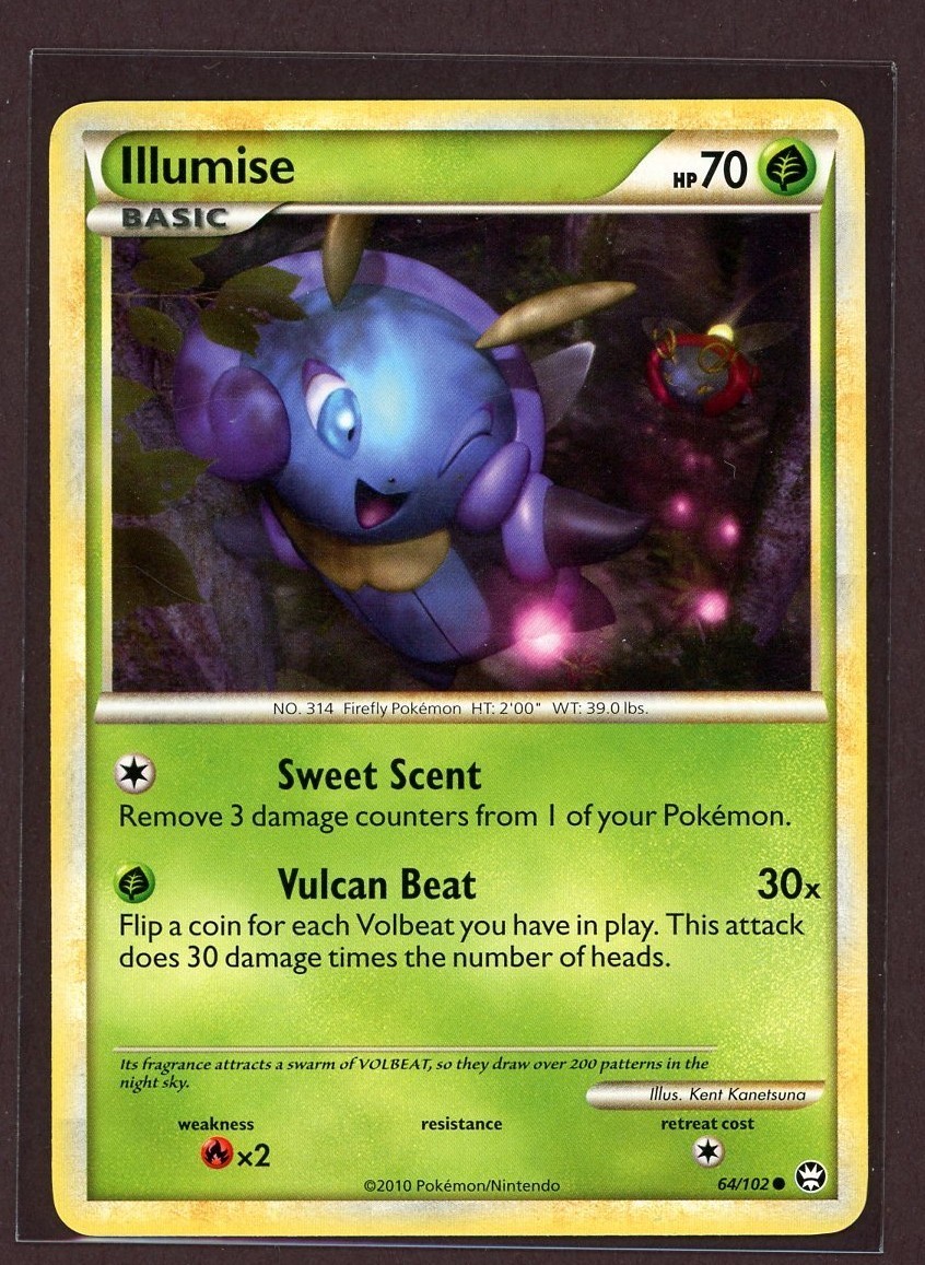 Illumise Non-Holo 2010 Pokemon Card 64/102 HS Triumphant Set NM