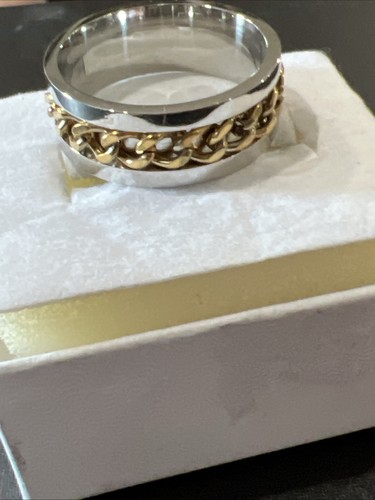 Two Tone Mens Ring Size 9.5 - Picture 9 of 12