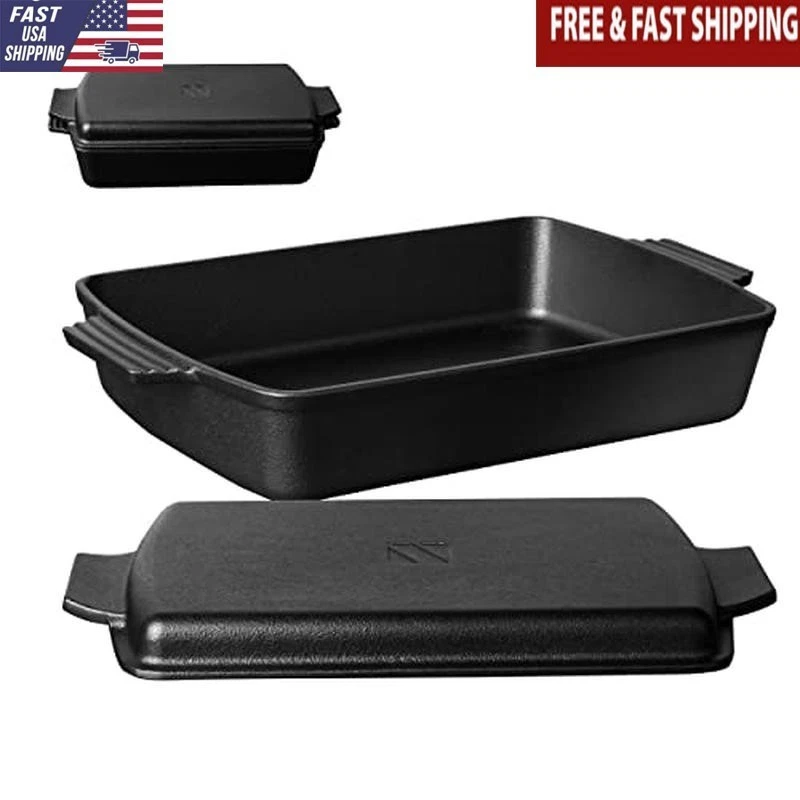 Pre-Seasoned Cast Iron Dutch Oven Skillet Lid Set 6QT Baker Pan Griddle Pot New