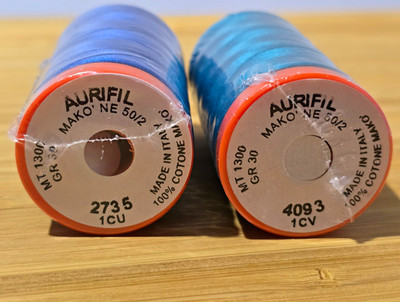 Aurifil Mako 50/2 Cotton Quilting Thread Lot Blue Teal 2735 4093