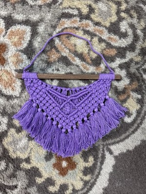 Purple Macrame Wall Hanging Girls Room Decor Boho Chic Wall Decor for Bedroom