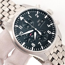 2019 IWC Pilot Chronograph Automatic Steel Mens 43mm Watch IW377710 Papers 2