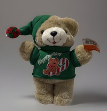 VINTAGE DAN DEE Christmas Teddy Bear Green Shirt Stuffed Animal Plush Toy 9