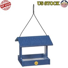 Recycled Plastic Blue Bird Feeder Platform Cardinals  Finches 13x9"Inches New