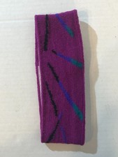 vtg ski wool Headband Unisex One Size Purple Abstract Knitted Ear Warmer