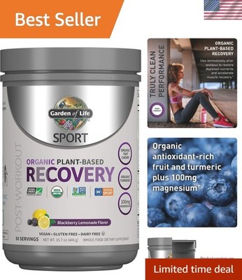 Plant-Based Post Workout Recovery Powder - 30 Servings,  Blackberry Flavor