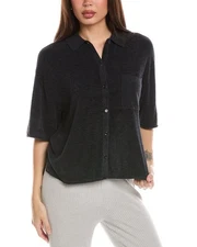 Barefoot Dreams Cozychic Ultra Lite Cropped Shirt Women's Black Xl