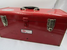Tool Box Metal Red with Black Tray 20"x10"x9"