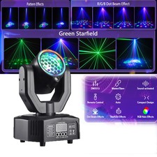 120W LED Moving Head Stage Light w/Laser DMX RGB Pattern Beam DJ Disco Lights