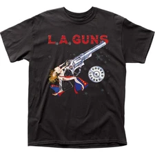 LA Guns Cocked and Loaded T Shirt Men Rock N Roll Music Classic Band Tee Black
