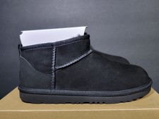 UGG Classic Ultra Mini Size 4Y Womens 5.5 Black Sheepskin 1130750K-001U NEW