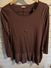 Chalet Et Ceci M Brown Tunic Top Long Sleeve USA Made