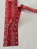 FröBelsterne, Papierstreifen Rot / Weiß Foliendruck, 24 Streifen, 15Mm X 450Mm