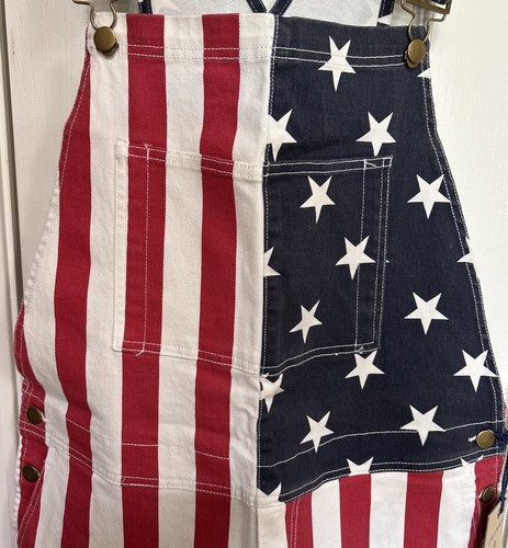 NEW Chubbies Men's Large American Flag Short Overalls USA Stars Stripes NWT - Picture 4 of 7