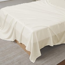 Twin Flat Sheet Only - Ultra Soft Breathable Brushed Sheet, Ivory