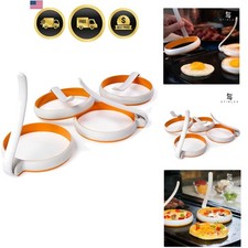 4-inch Silicone Fried Egg Rings Set, 4-pack, Round Mold for Pancakes, Breakfa...