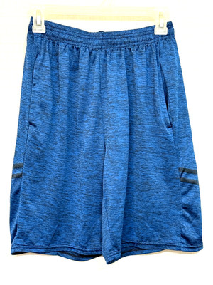 EUC Real Essentials Athletic Workout  Shorts. SZ S  Mottled Blue, Accent Stripes