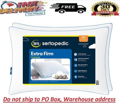 Extra Super Firm PIllows Serta Bed Sleeping Pillow Standard Queen Soft Set of 2