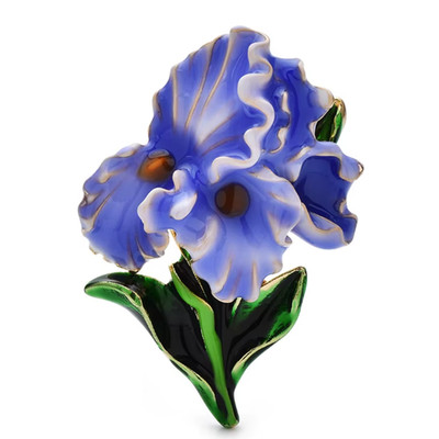 Sparkly Enamel Orchid Flower Brooch Gold Pin Spring Summer Jewelry Gift forWomen
