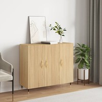 Sideboard Sonoma-Eiche 90X34X80 Cm Holzwerkstoff Wohnzimmer Modern