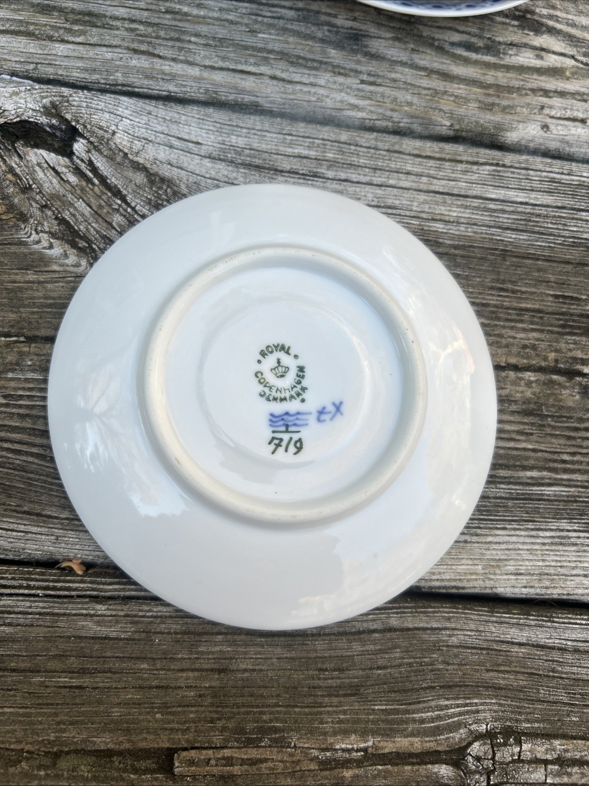 Antique Royal Copenhagen Blue Fluted Half Lace 719 Saucer No Cup