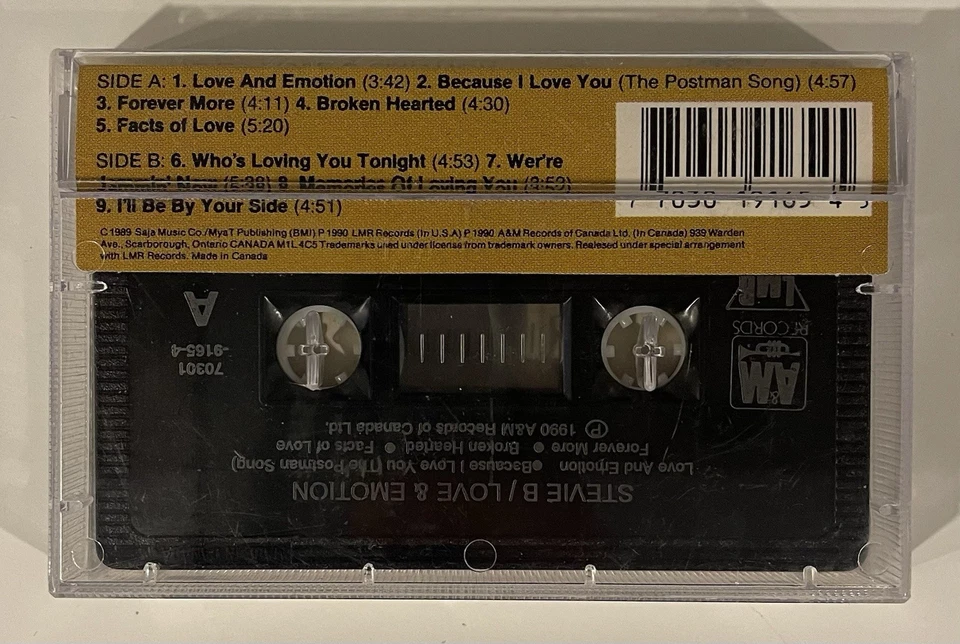 1990 Stevie B  Love & Emotion  Album Cassette Tape - Image 2 of 3