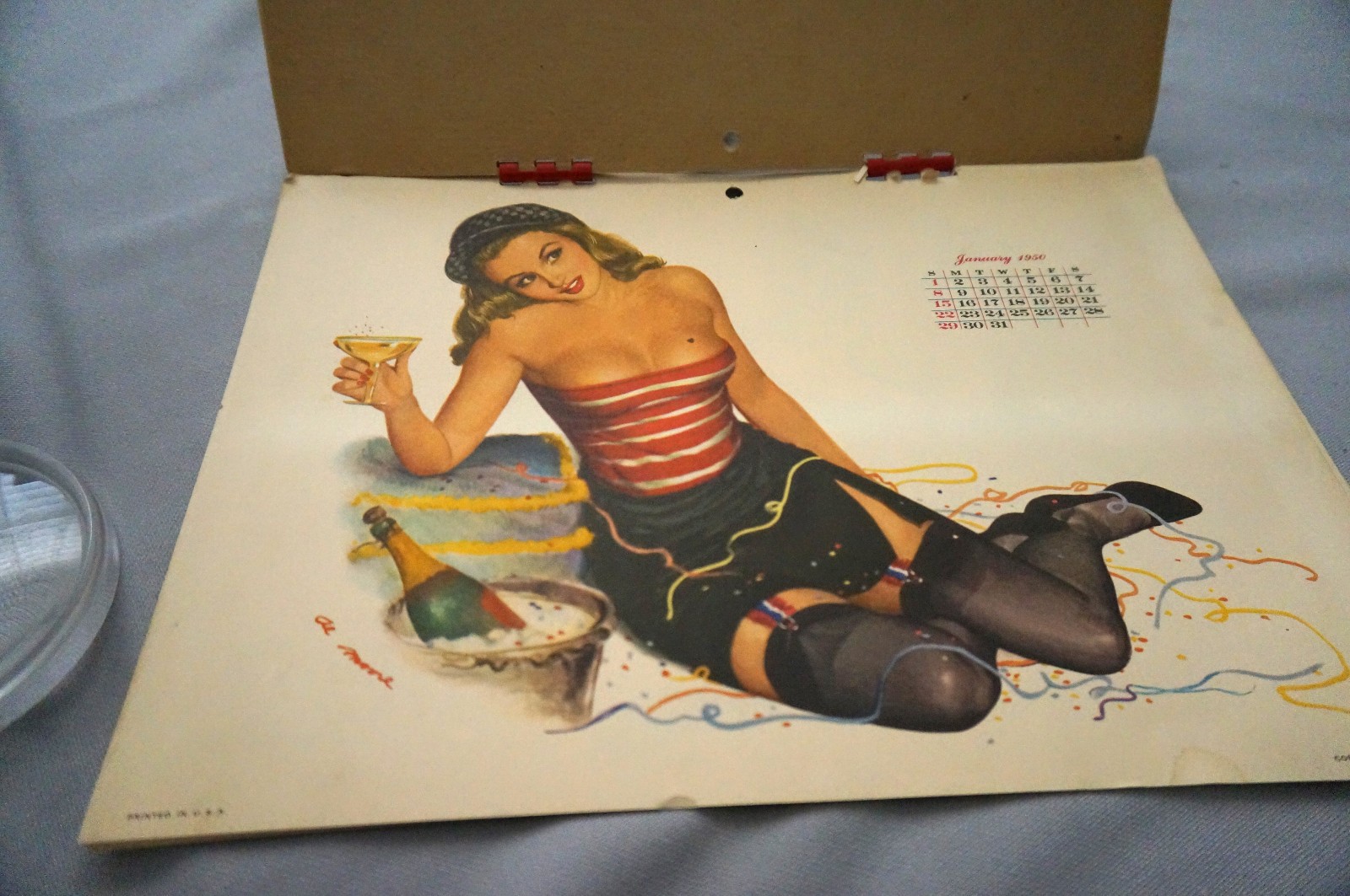 Authentic 1950 Esquire Pinup Girls Calendar 12 Months Al Moore