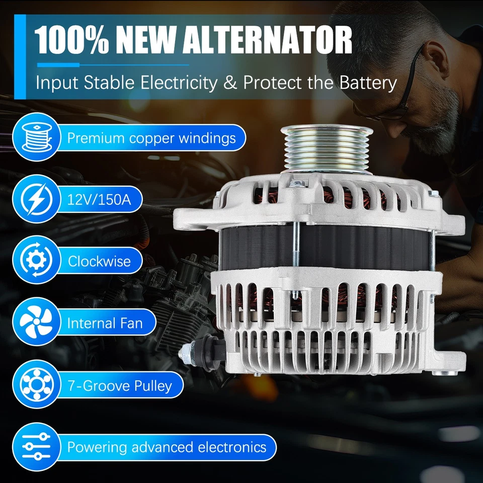 OEM Alternator For 2015-2017 Nissan Murano  2014-2016 INFINITI QX60 3.5L  11538 Foto 3 de 4