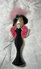 De Carlini Vintage Blown Glass Lady Christmas Ornament