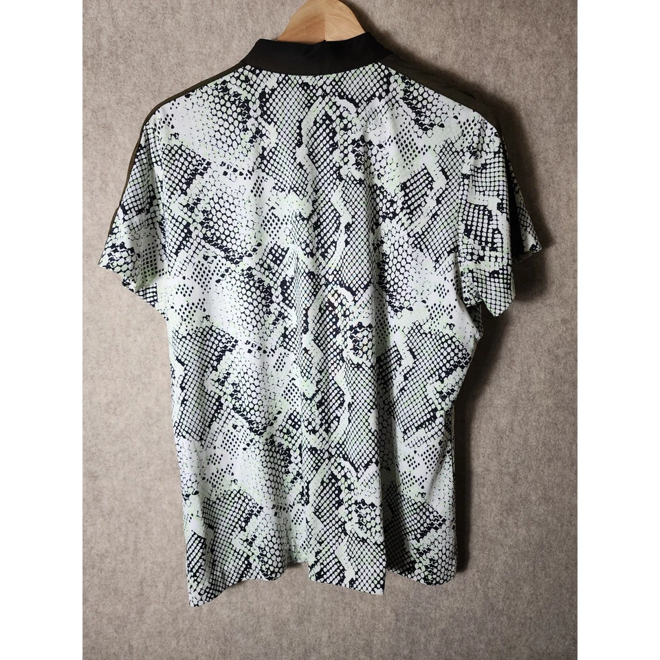 Top informal de golf TAIL negro verde estampado de piel de serpiente 1/4 a presión activo al aire libre talla L Foto 2 de 4