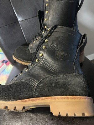 JK Boots OT Black Roughout 8 In With American Flag Size 10 3E