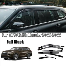6x For Toyota Highlander 2020-2024 Window Visor Vent Shades Sun Rain Guard Black
