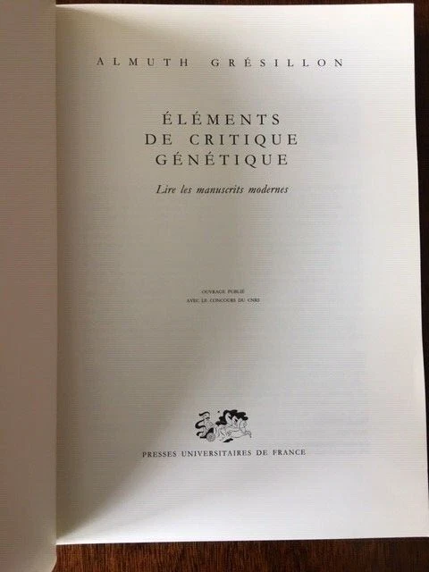 Eléments de critique génétique by Almuth Grésillon - Image 4 of 4