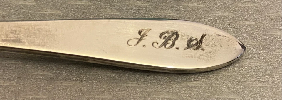 Vintage Tiffany & Co Sterling Silver Baby Feeding Spoon mono w/box pouch 6.25" - Image 3 of 4